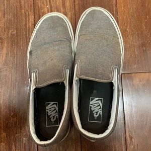Gray slip on vans